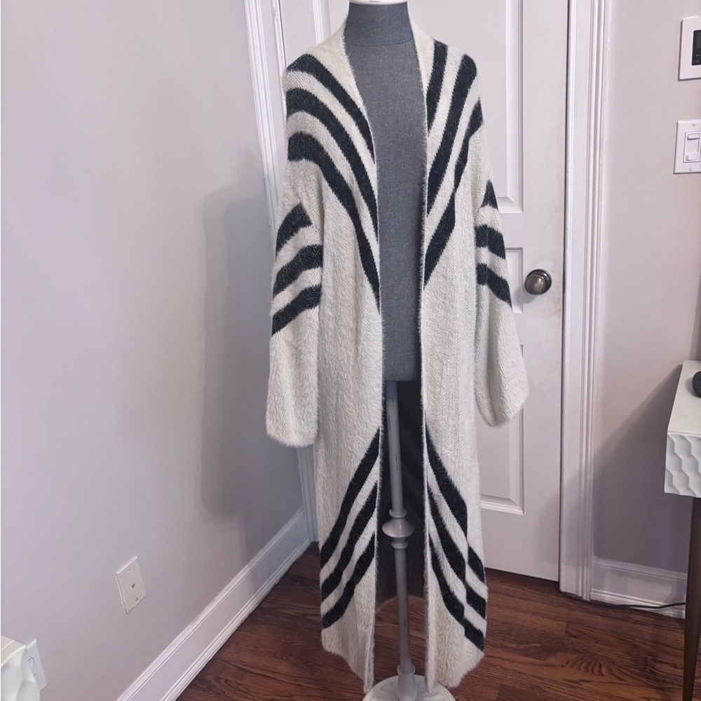 Long Striped Cardigan